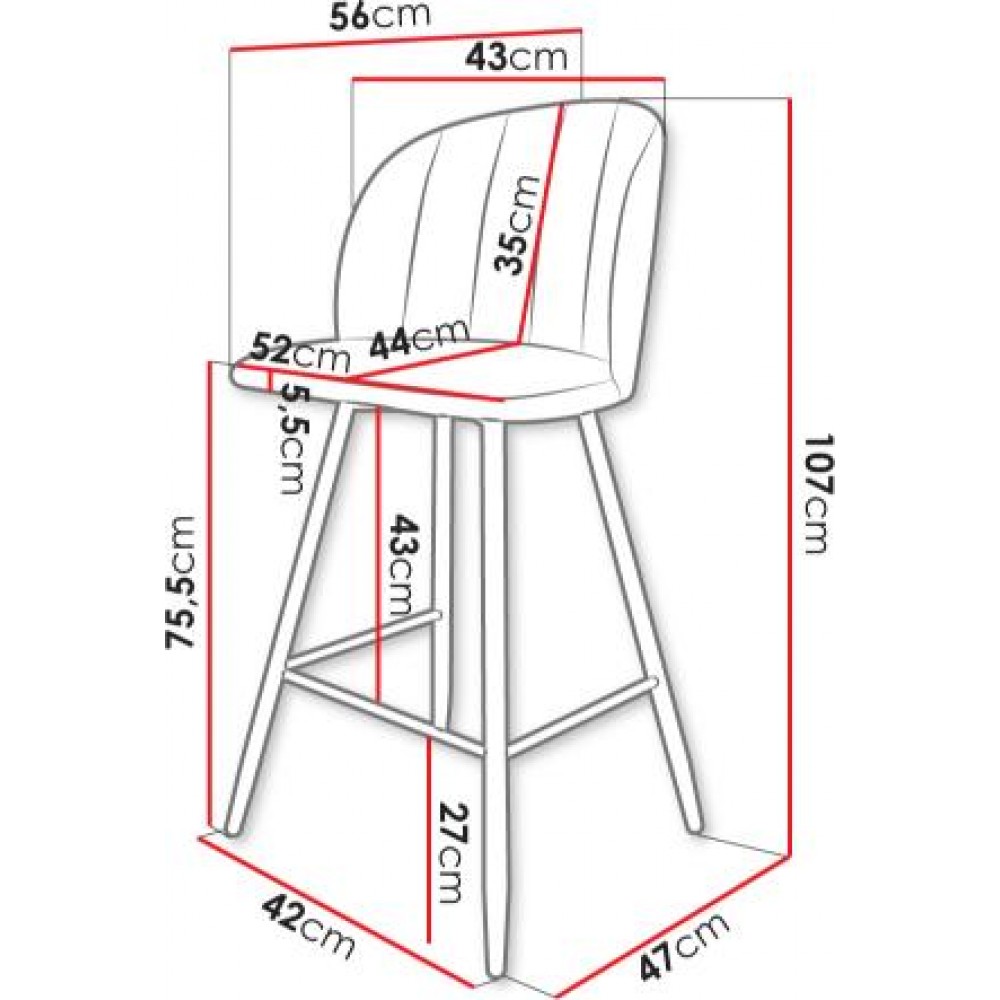 Σκαμπό μπαρ SH2-Keramidi
