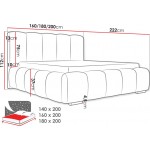 Επενδυμένο κρεβάτι Wizko-Gkri-180 x 200