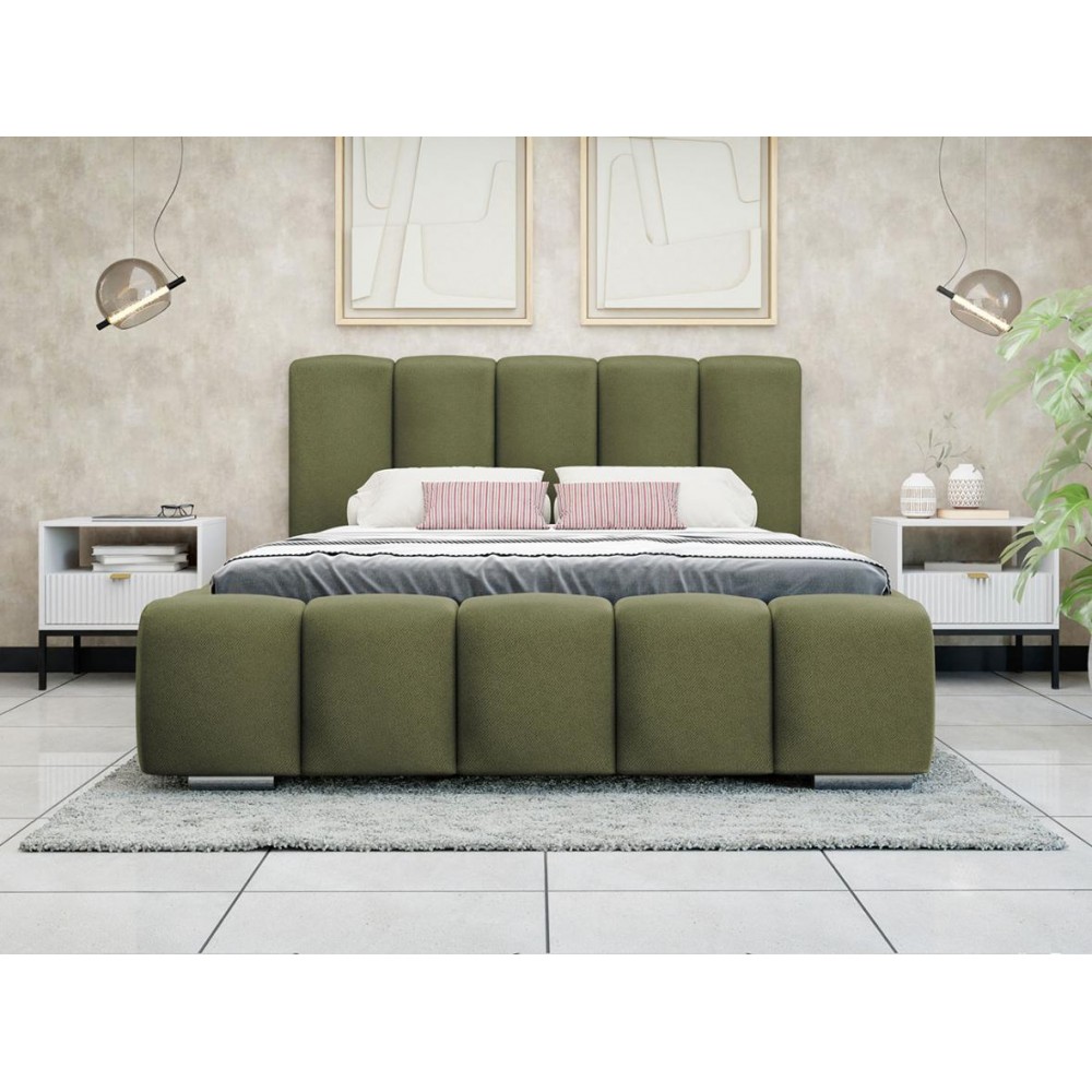 Επενδυμένο κρεβάτι Wizko-Prasino-160 x 200