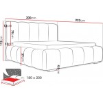 Επενδυμένο κρεβάτι Wizko-Prasino-180 x 200