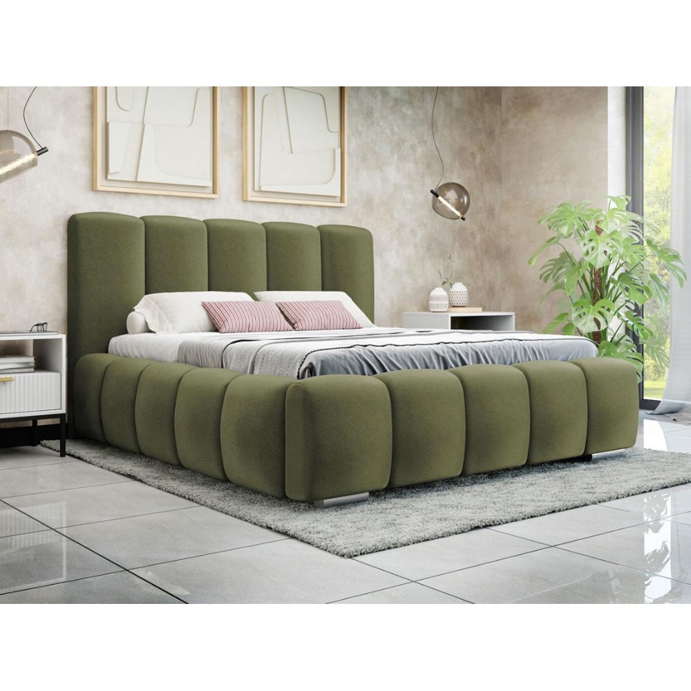 Επενδυμένο κρεβάτι Wizko-Prasino-180 x 200