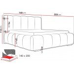 Επενδυμένο κρεβάτι Wizko-Ekrou-140 x 200