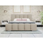 Επενδυμένο κρεβάτι Wizko-Ekrou-140 x 200