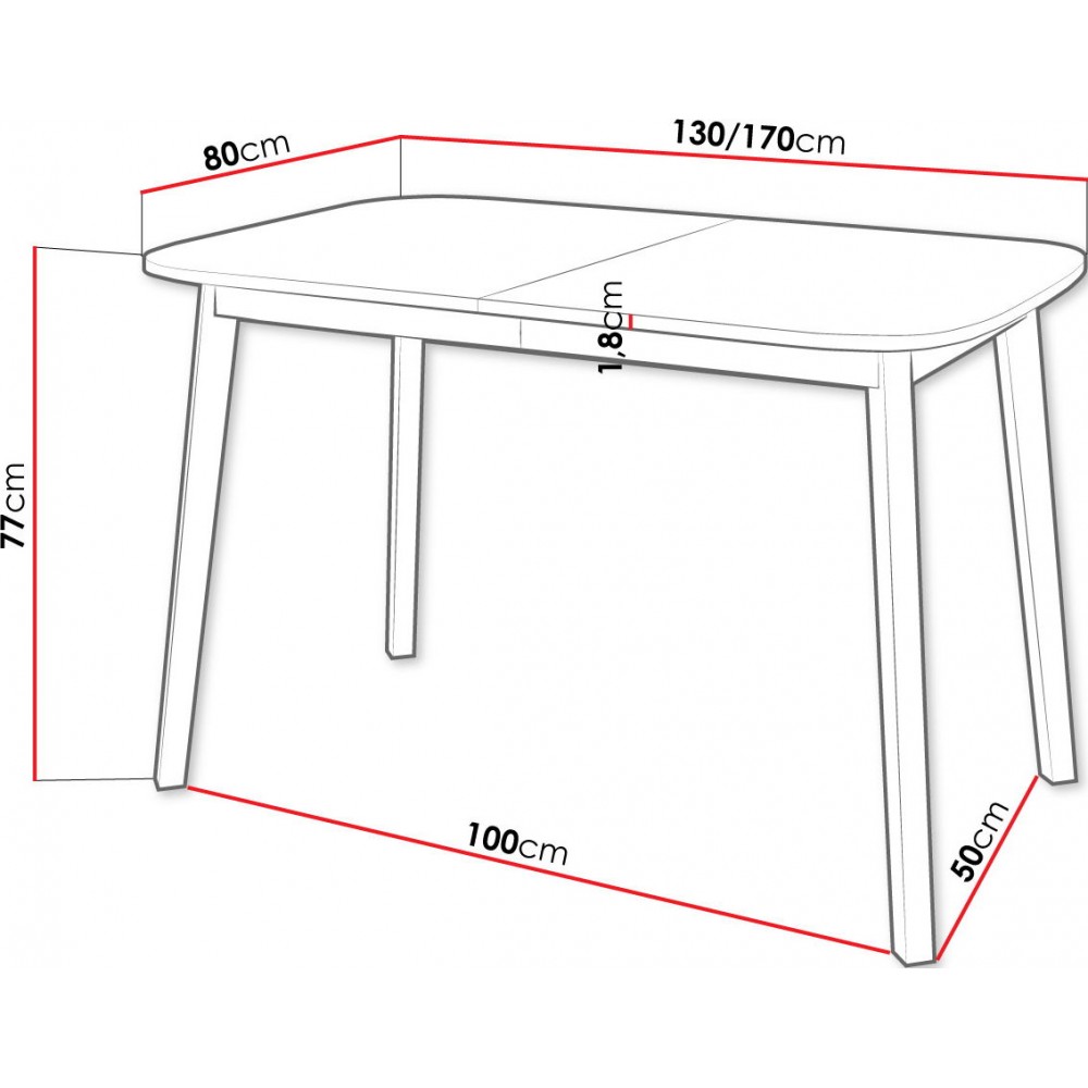 Επεκτεινόμενο τραπέζι Deimos S-Leuko