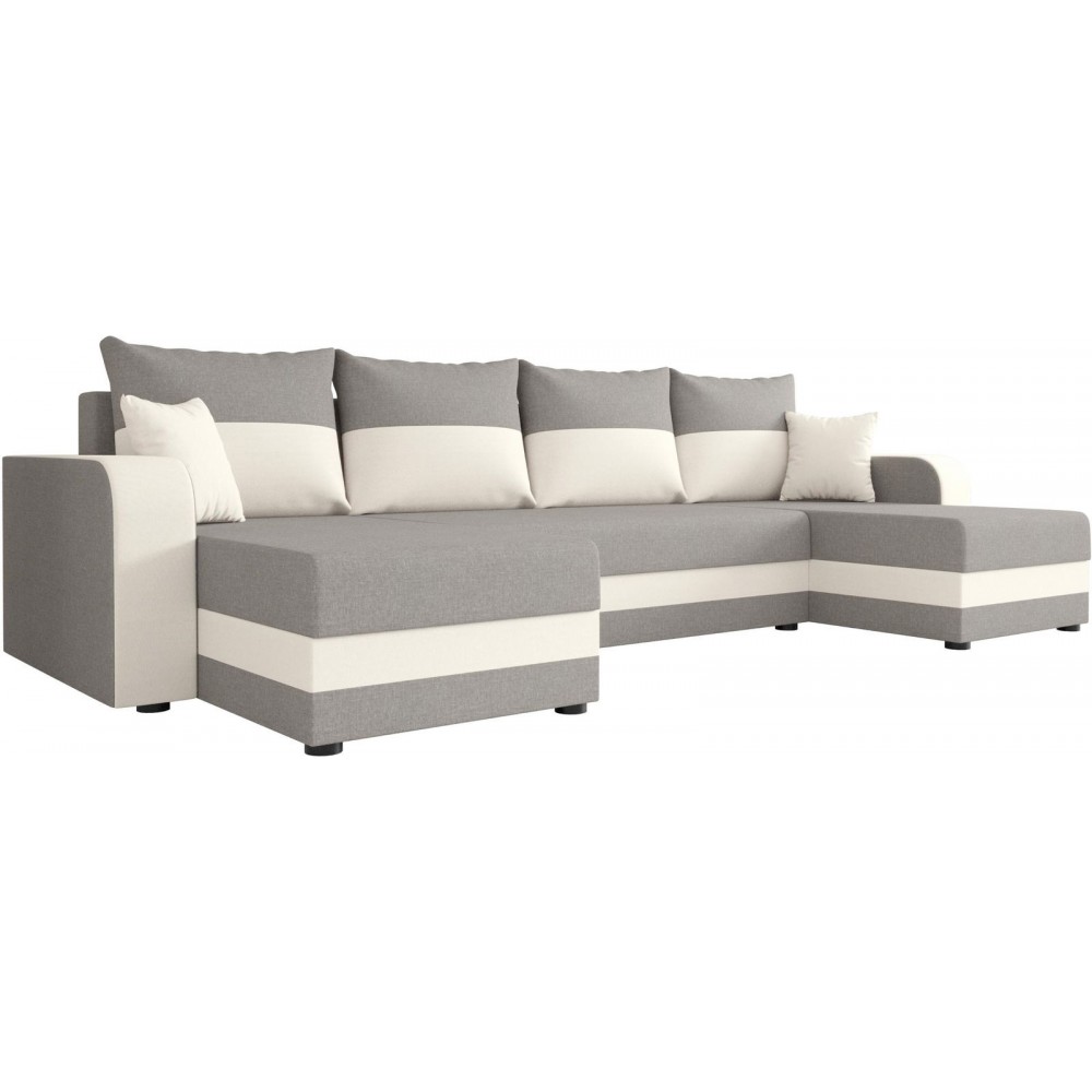 Γωνιακός καναπές Dennis U-Gkri anoixto - leuko