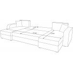 Γωνιακός καναπές Dennis U-Gkri anoixto - leuko