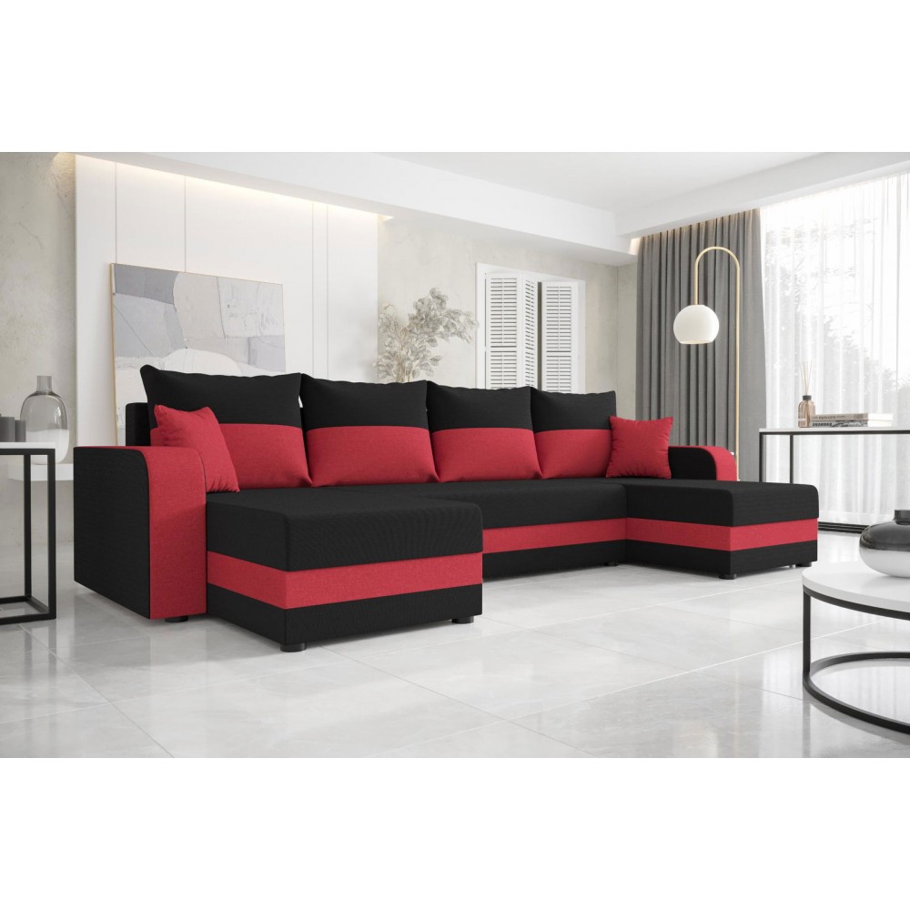 Γωνιακός καναπές Dennis U-Mauro-kokkino