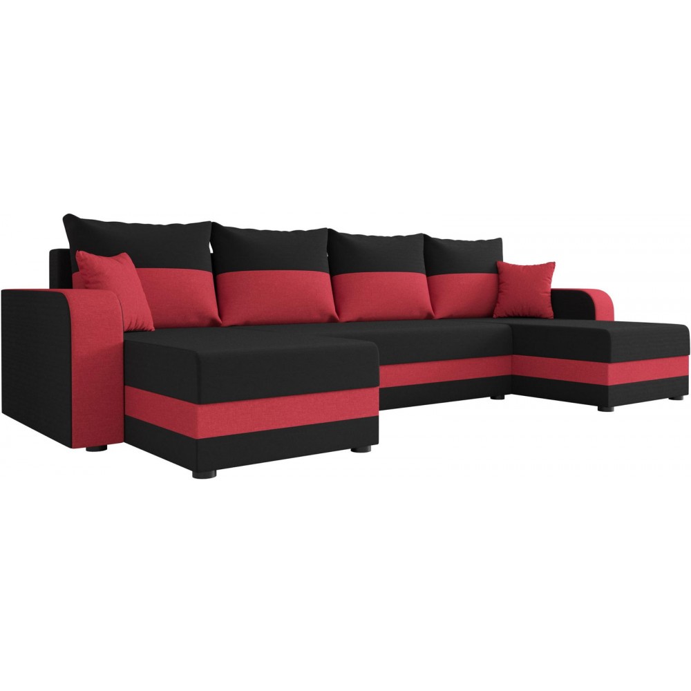 Γωνιακός καναπές Dennis U-Mauro-kokkino