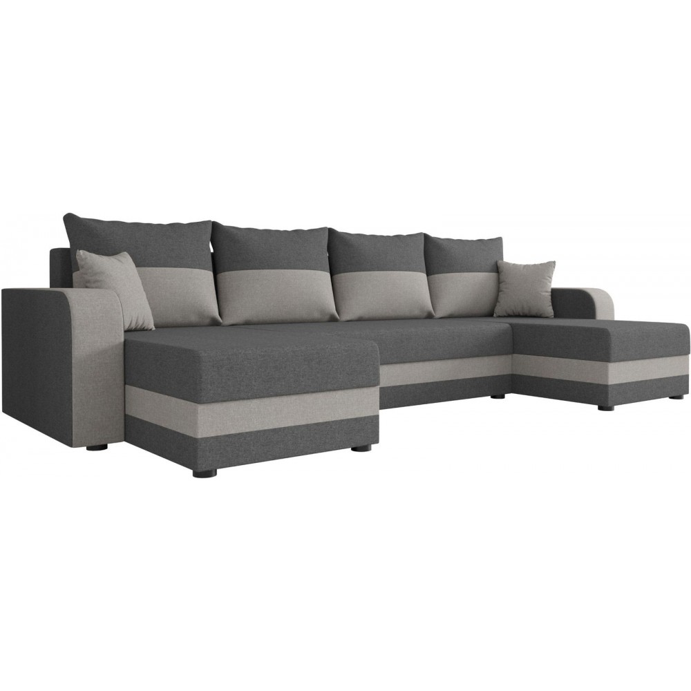 Γωνιακός καναπές Dennis U-Gkri skouro - Gkri anoixto