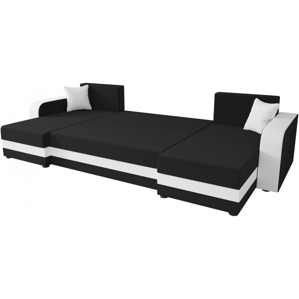 Γωνιακός καναπές Dennis U-Gkri skouro - Mavro