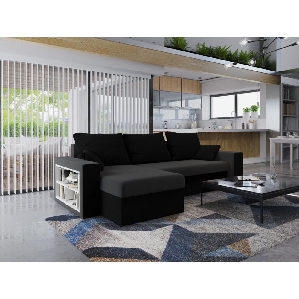 Γωνιακός καναπές Kern-Gkri skouro - Mavro