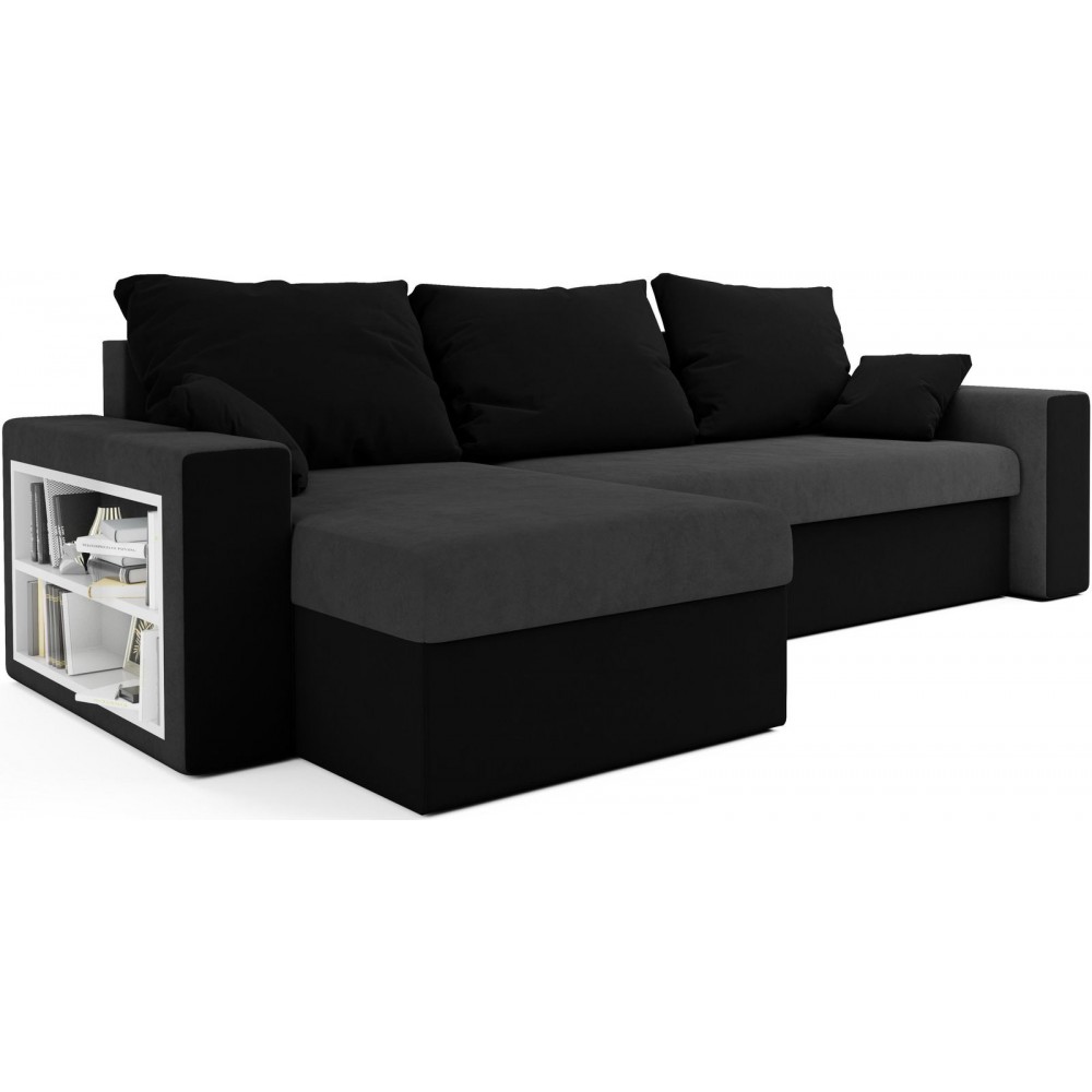 Γωνιακός καναπές Kern-Gkri skouro - Mavro