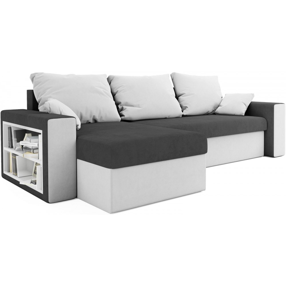 Γωνιακός καναπές Kern-Gkri skouro - Leuko