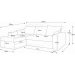 Γωνιακός καναπές Kern-Gkri skouro - Leuko