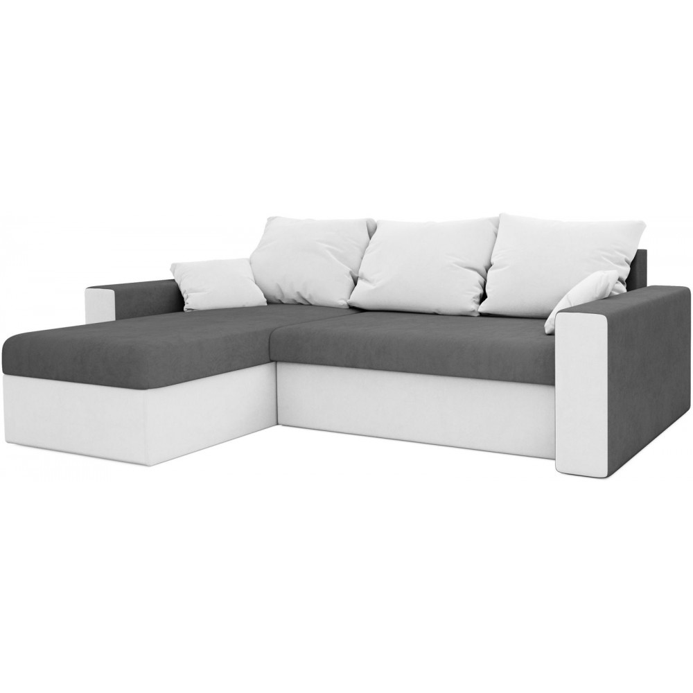 Γωνιακός καναπές Kern-Gkri skouro - Leuko