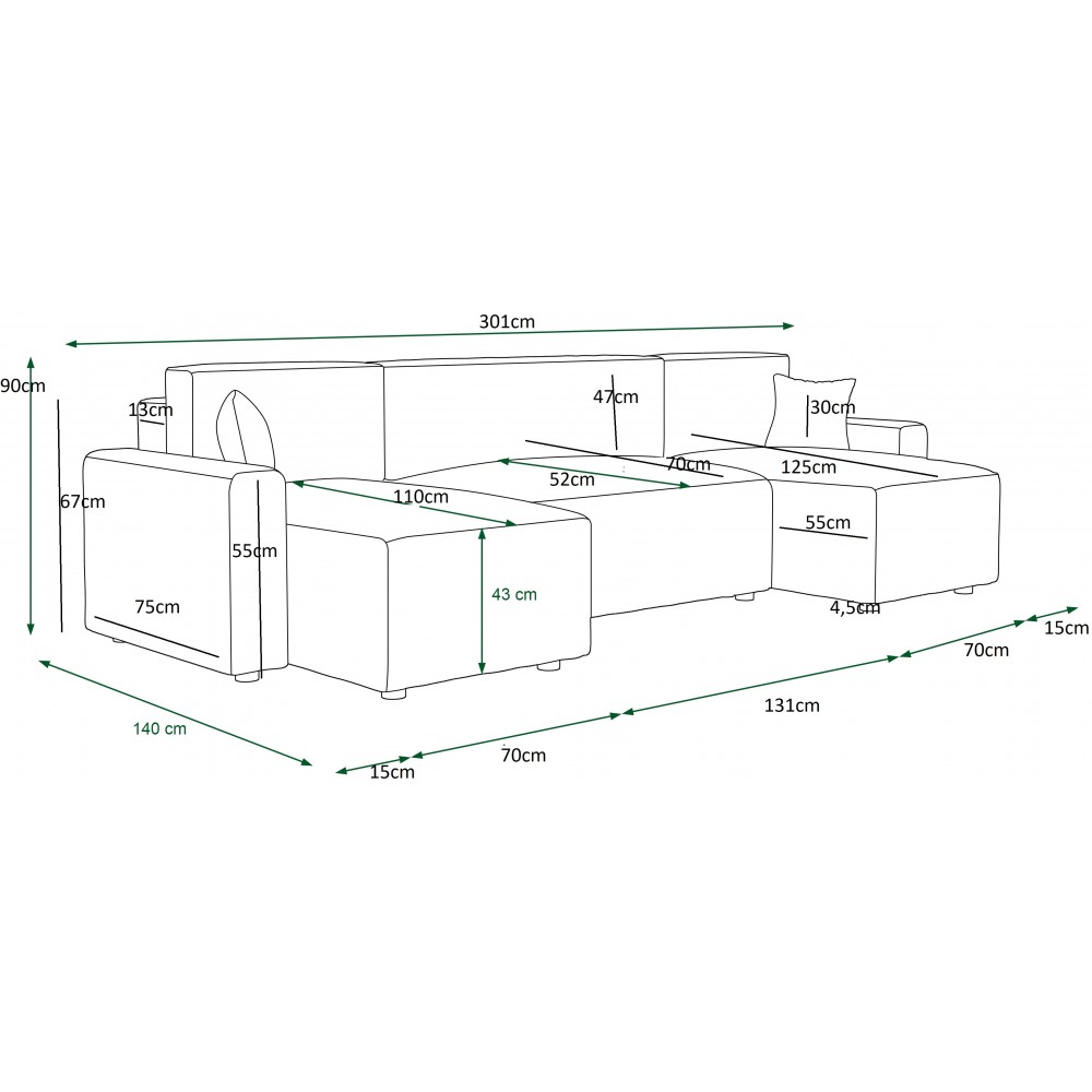Γωνιακός καναπές Sengo-Somon