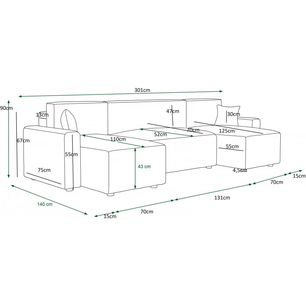 Γωνιακός καναπές Sengo-Portokali