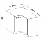 Επιδαπέδιο γωνιακό ντουλάπι Beaux 89x89 DN BB