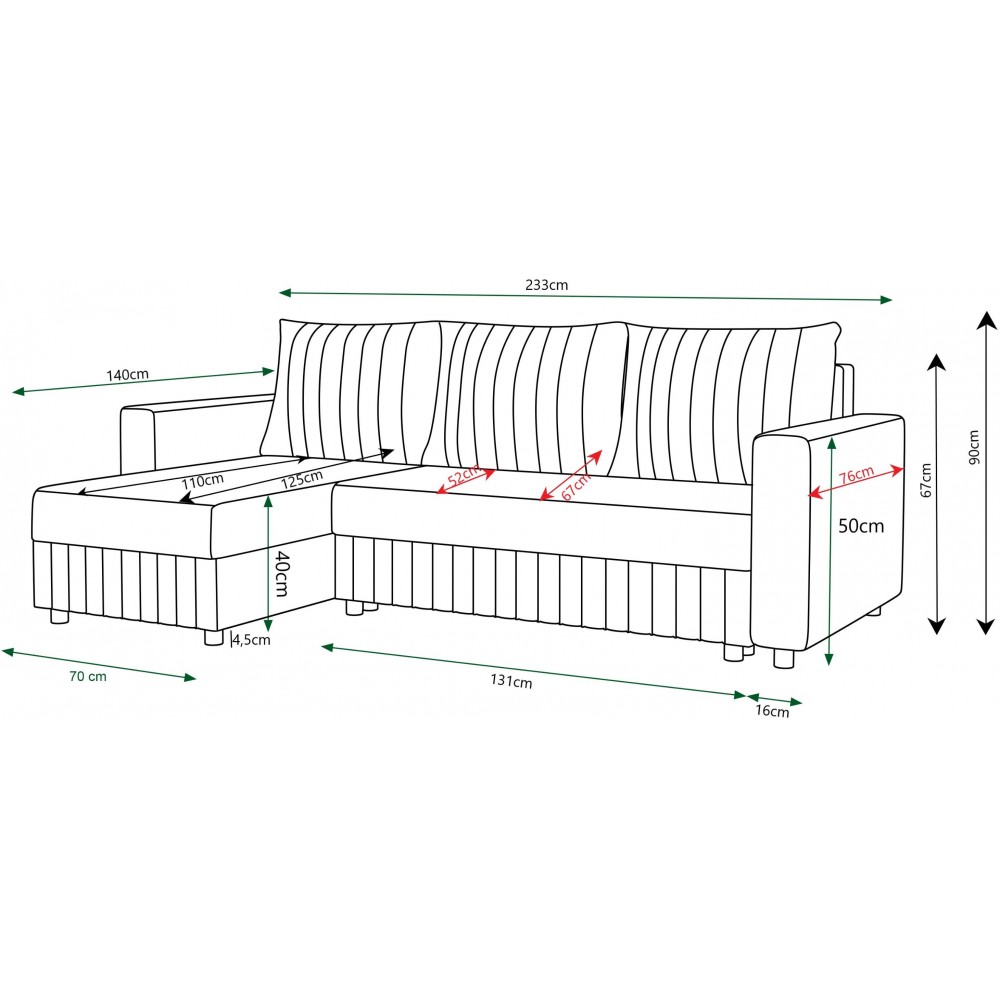 Γωνιακός καναπές Retiro-Mpez