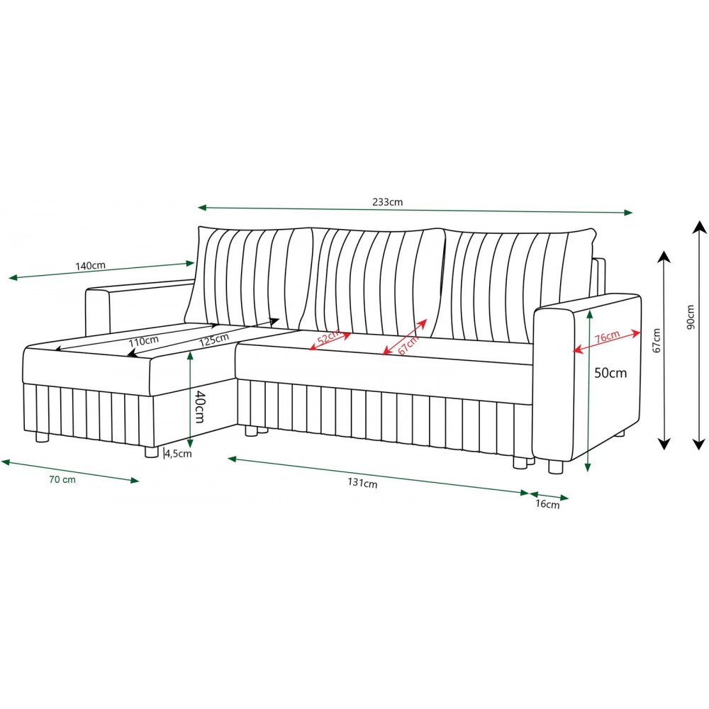 Γωνιακός καναπές Retiro-Mple