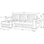 Γωνιακός καναπές Retiro-Gkri Skouro