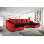 Γωνιακός καναπές Brook U-Kokkino-Mauro