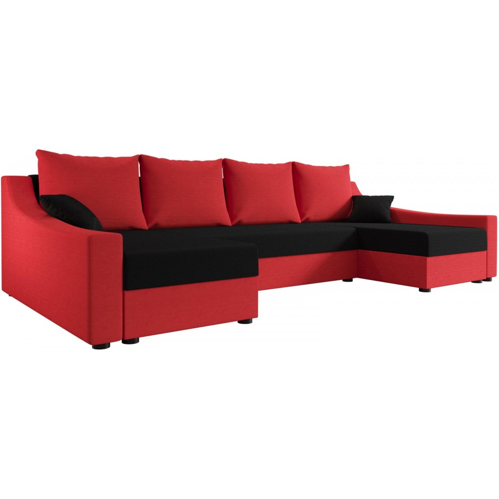 Γωνιακός καναπές Brook U-Kokkino-Mauro