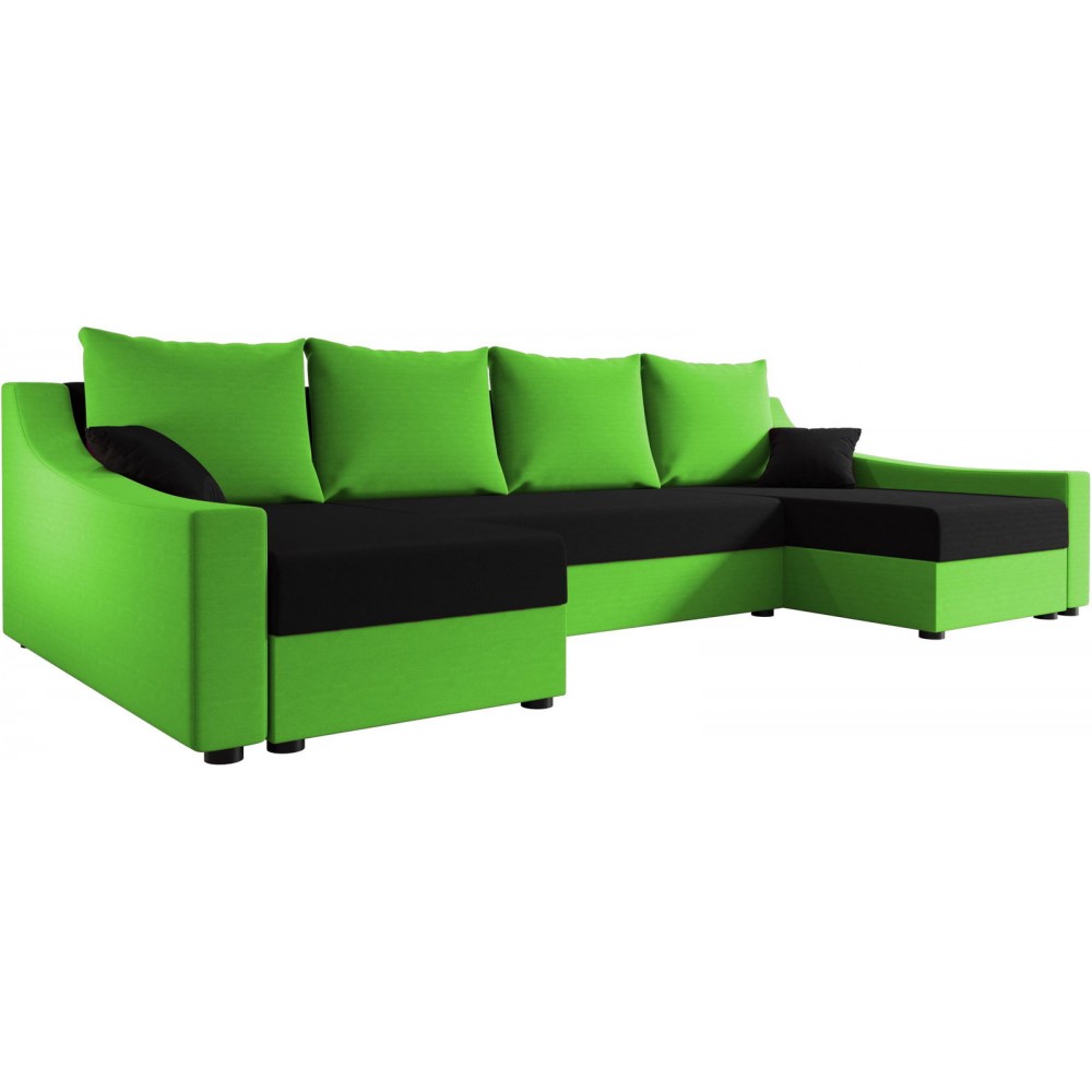 Γωνιακός καναπές Brook U-Prasino-Mauro