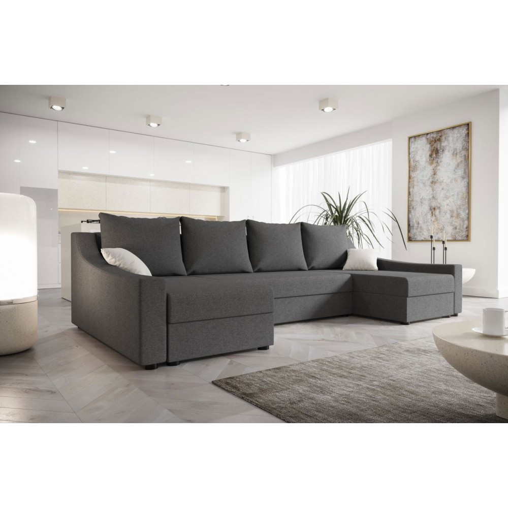 Γωνιακός καναπές Brook U-Gkri Skouro