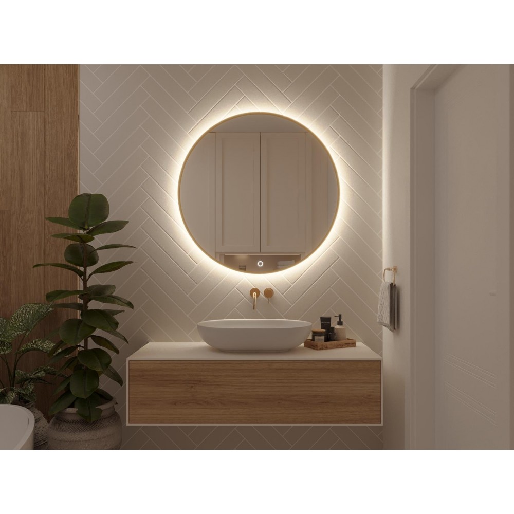 Καθρέφτης Bine A LED-Διάμετρος: 80 εκ.