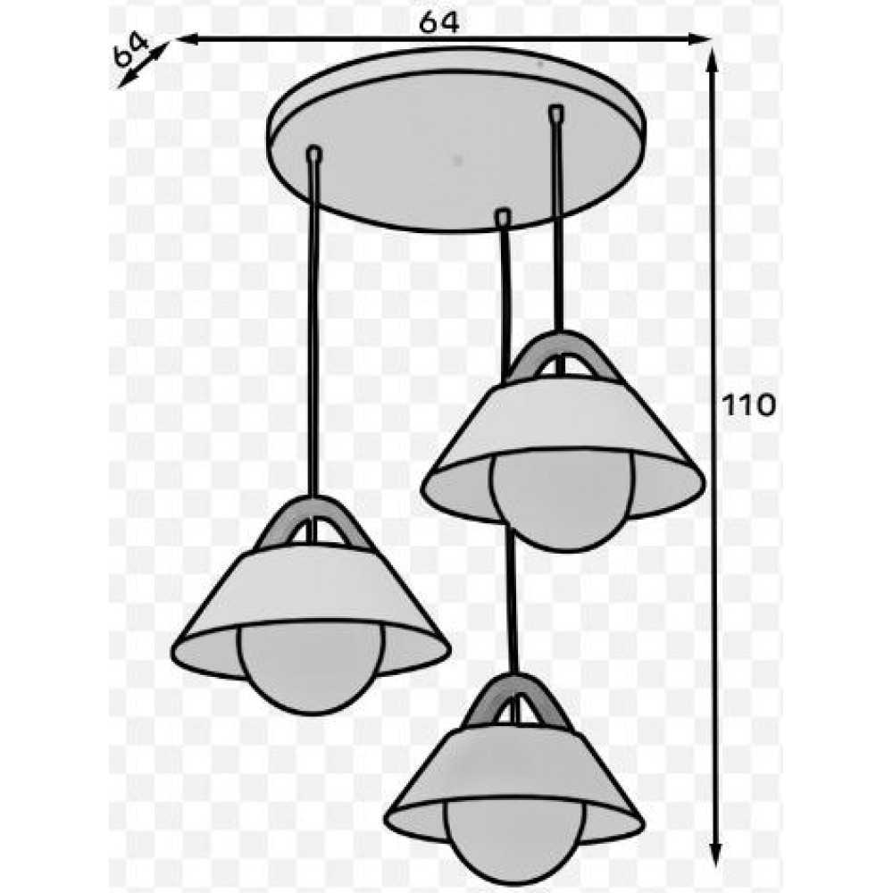 Κρεμαστό φωτιστικό οροφής Tara 3φωτο