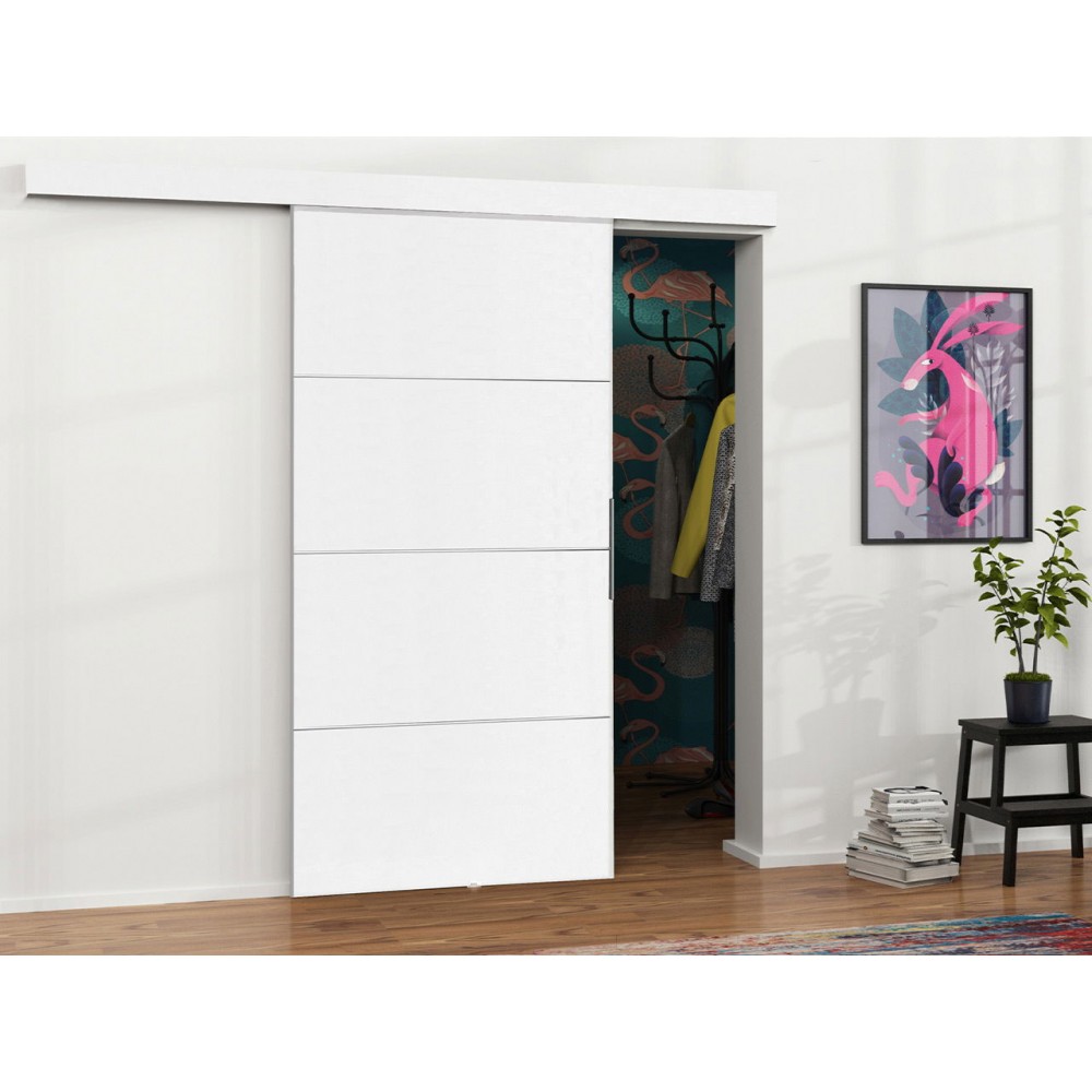 Συρόμενη πόρτα Malibu Plus-Leuko-Μήκος: 76 εκ.