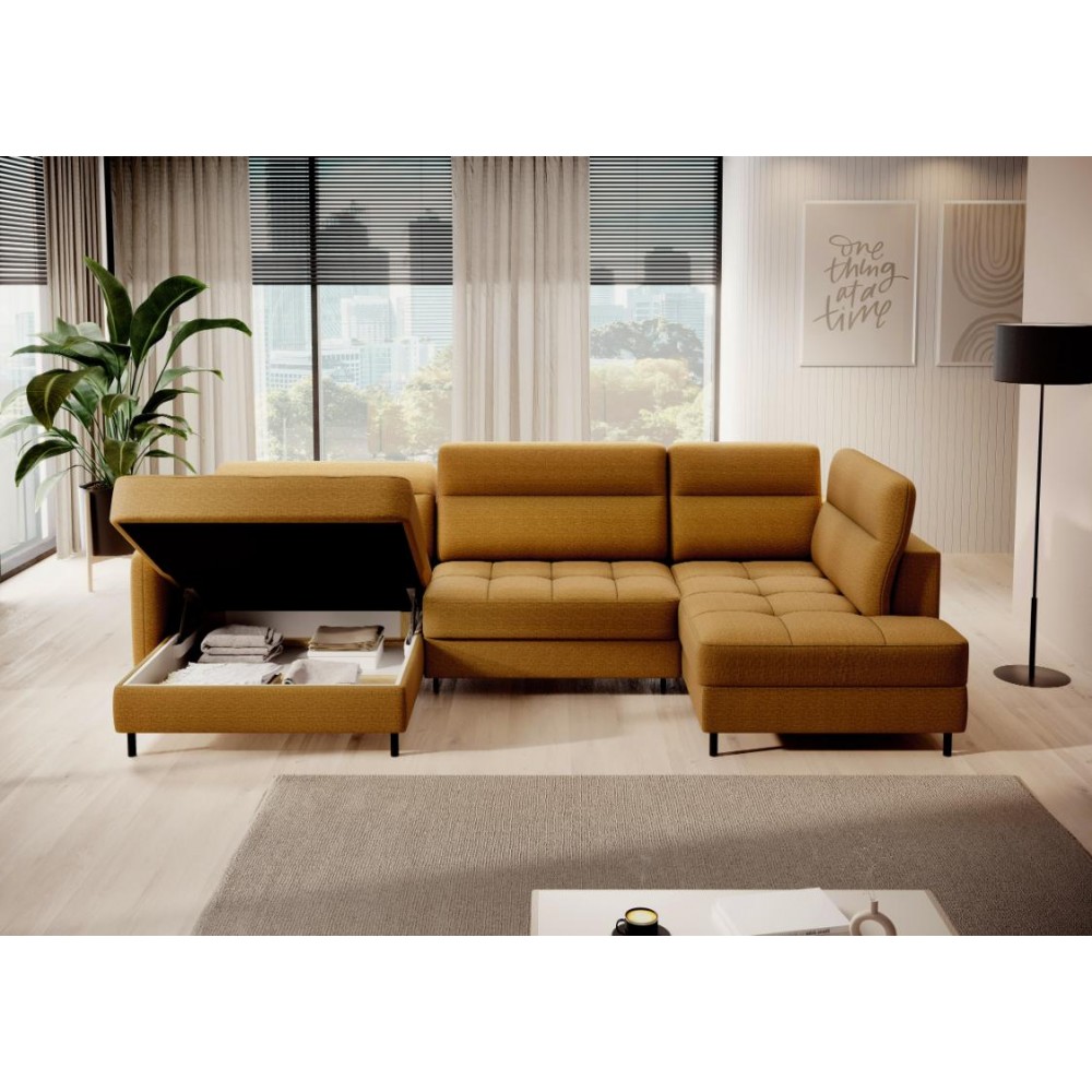 Γωνιακός καναπές Tobe-Moustardi-Αριστερή