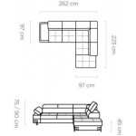 Γωνιακός καναπές Trentino LTHR-Δεξιά