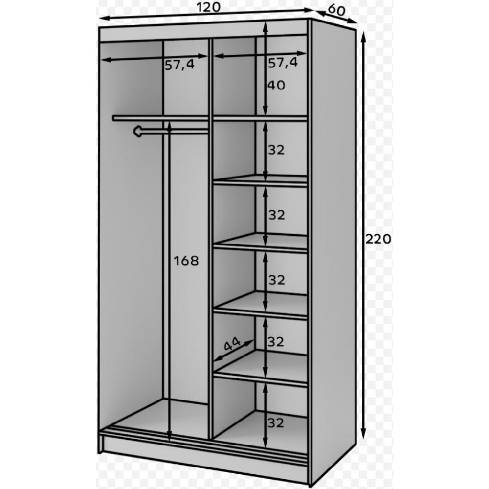 Ντουλάπα συρόμενη Bico II με καθρέπτη