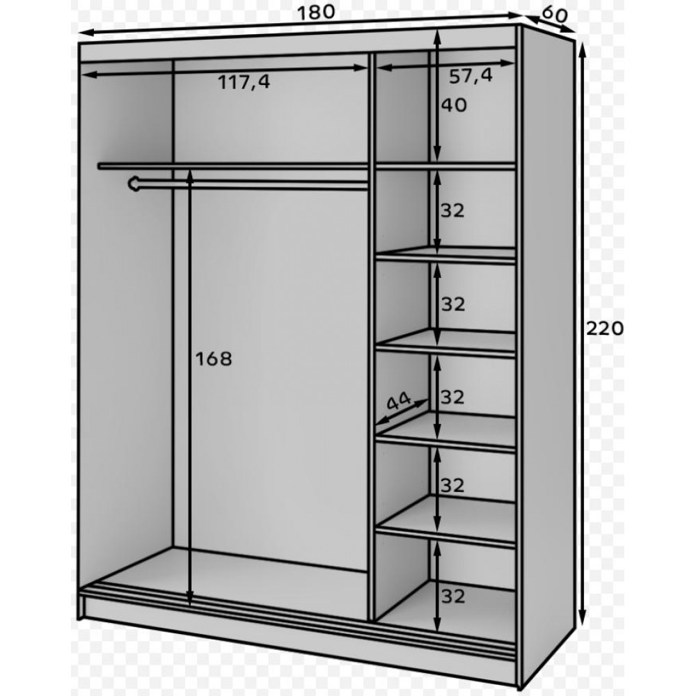 Ντουλάπα συρόμενη Svole III με καθρέπτη