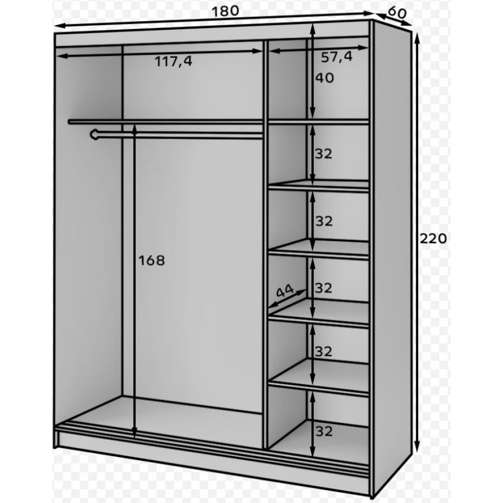 Ντουλάπα συρόμενη Svole III