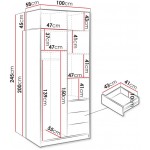 Ντουλάπα Kos 2D Δίφυλλη με πατάρι