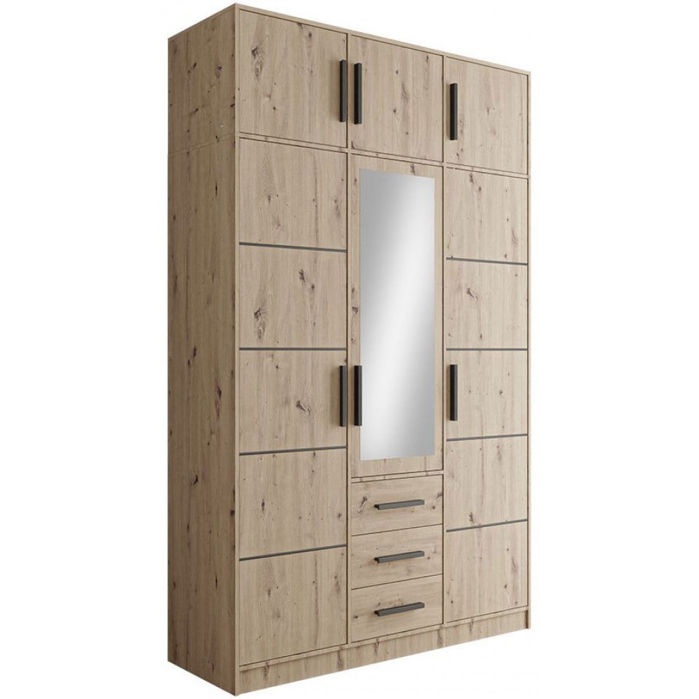 Ντουλάπα Kos 3D Τρίφυλλη με πατάρι