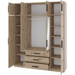 Ντουλάπα Kos 4D Τετράφυλλη με πατάρι