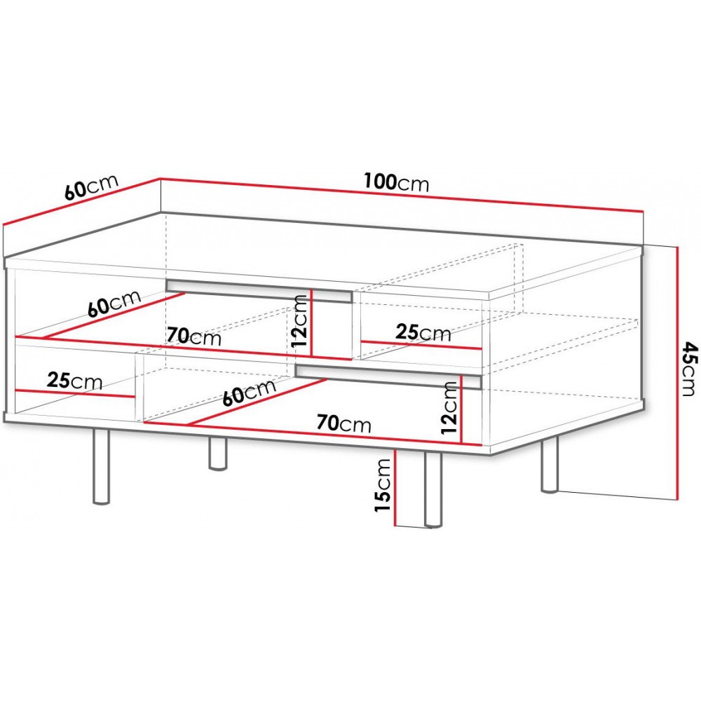 Τραπεζάκι σαλονιού Nubia-Mauro-Xriso
