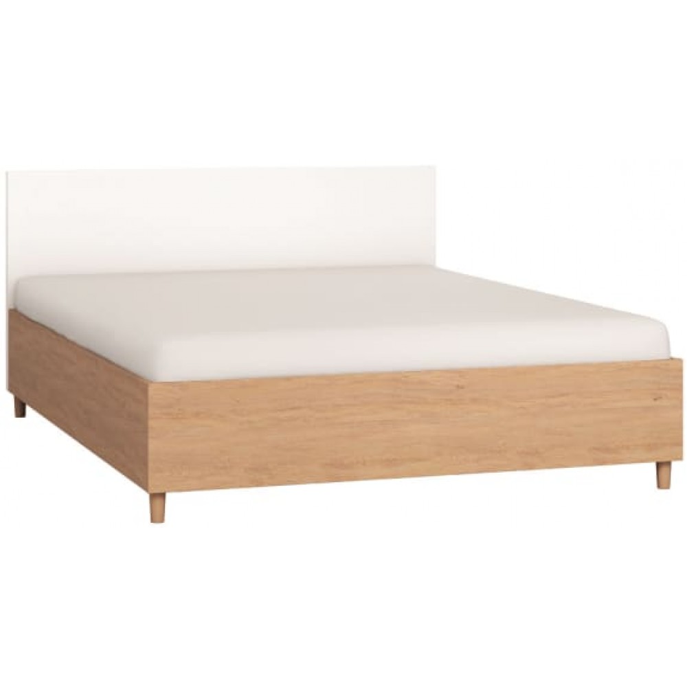 Κρεβάτι Simple-160 x 200-Φυσικό - Λευκό