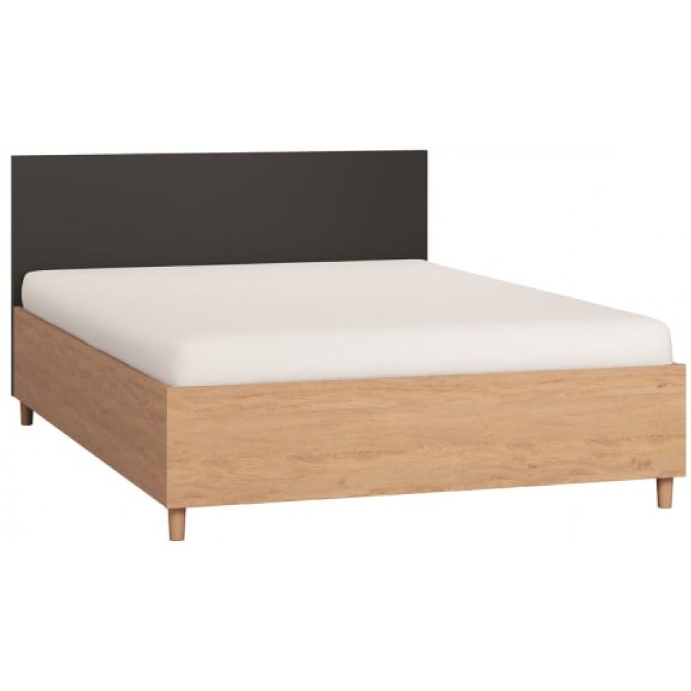 Κρεβάτι Simple-140 x 200-Φυσικό - Μαύρο