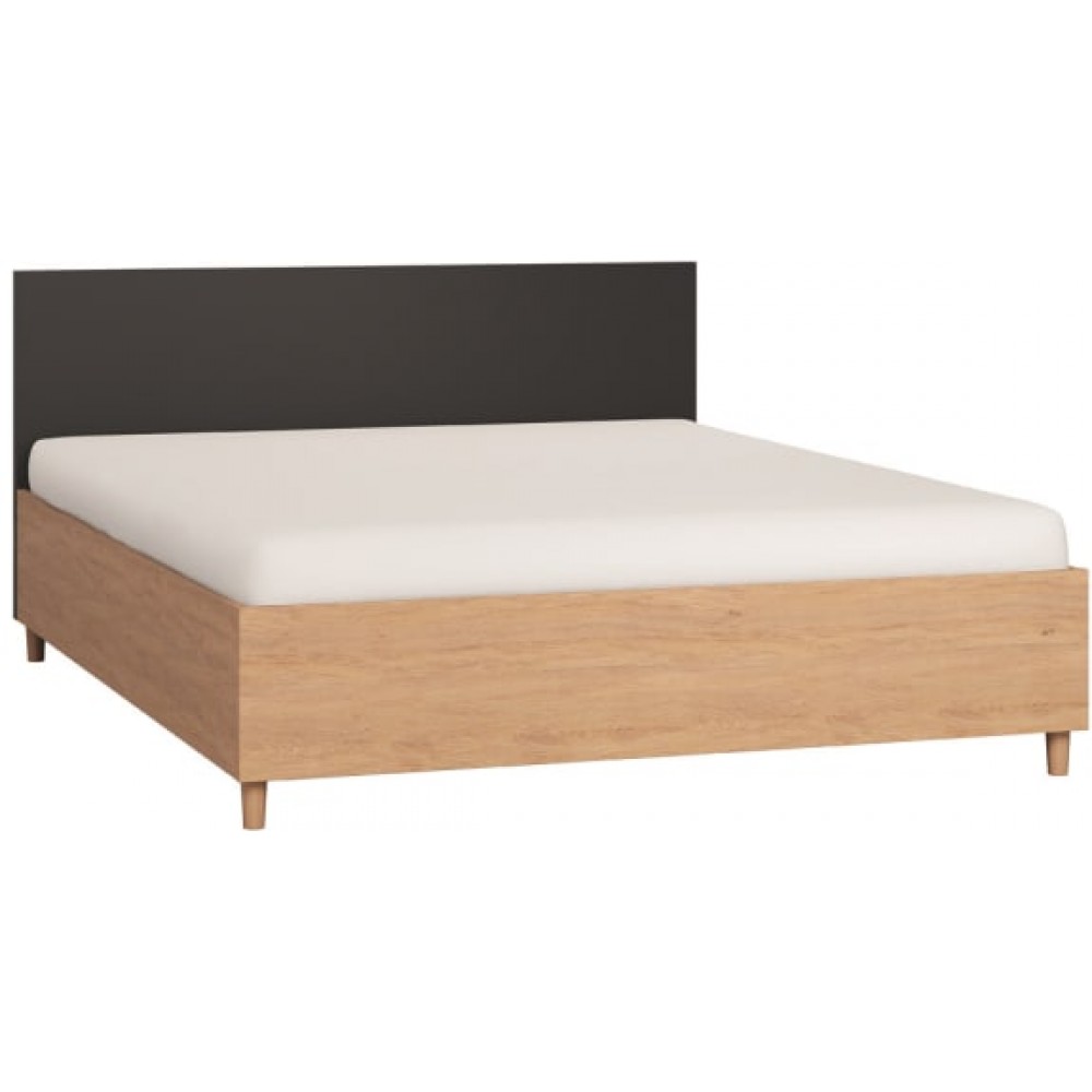 Κρεβάτι Simple-160 x 200-Φυσικό - Μαύρο