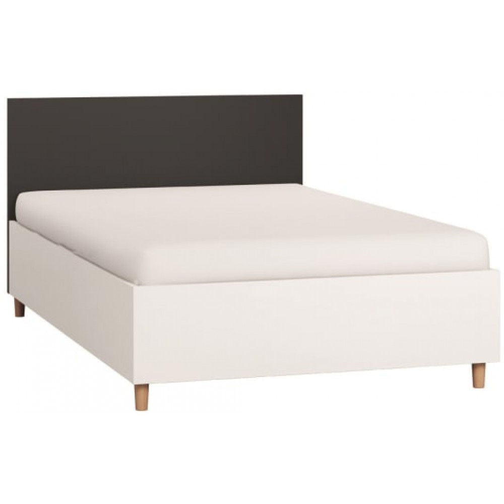 Κρεβάτι Simple-120 x 200-Λευκό - Μαύρο 125x202.5x89.5