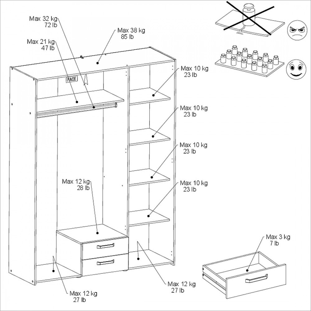 Ντουλάπα Dream τρίφυλλη