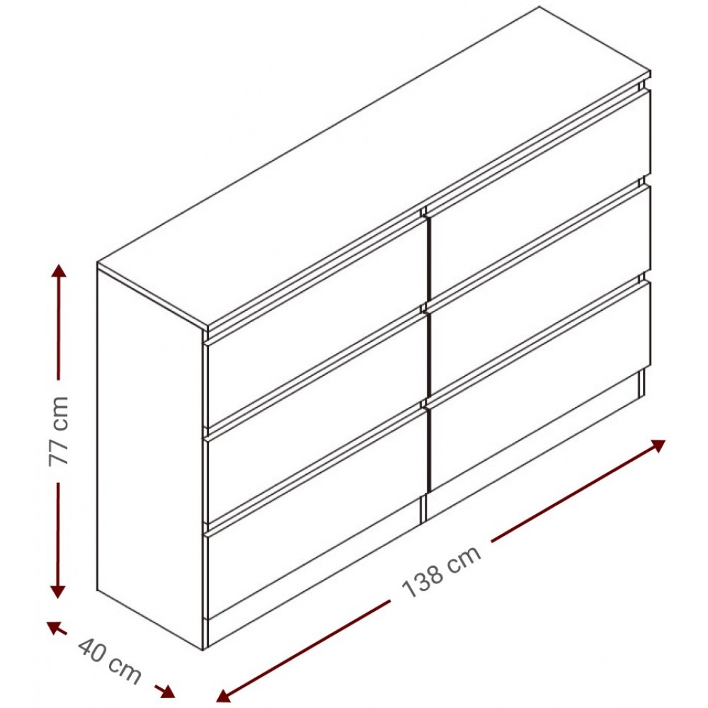 Συρταριέρα Juniper 6S-Leuko