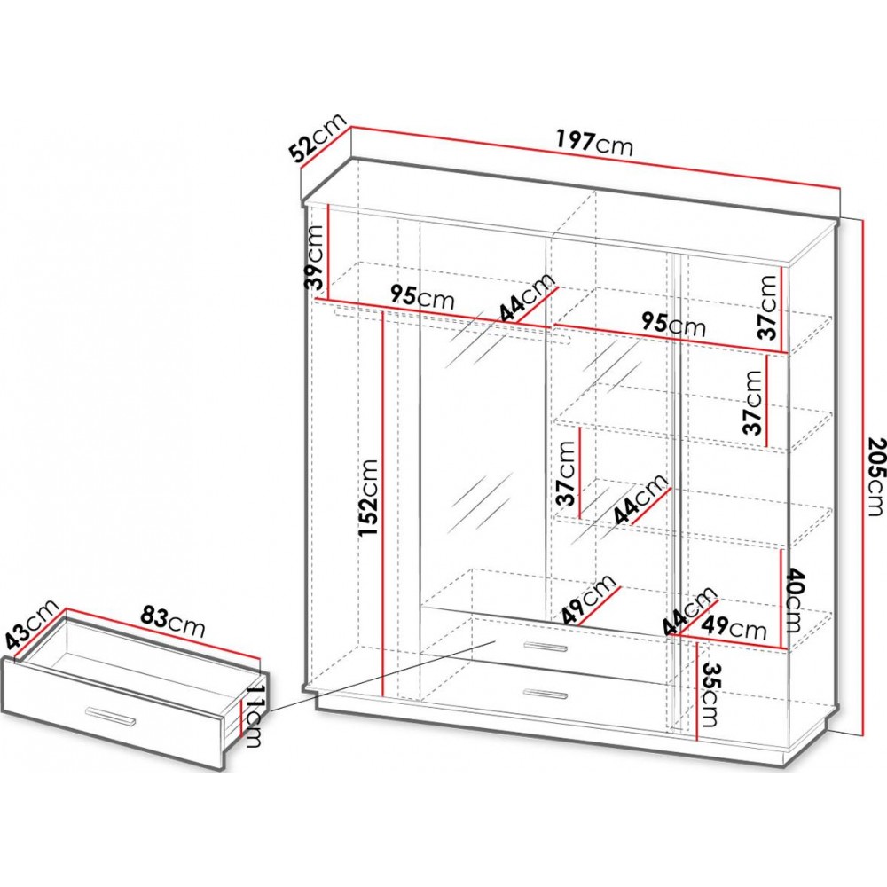Ντουλάπα Lamelo Τετράφυλλη