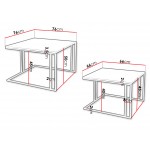 Σετ τραπεζάκια σαλονιού Astro 76x76x50