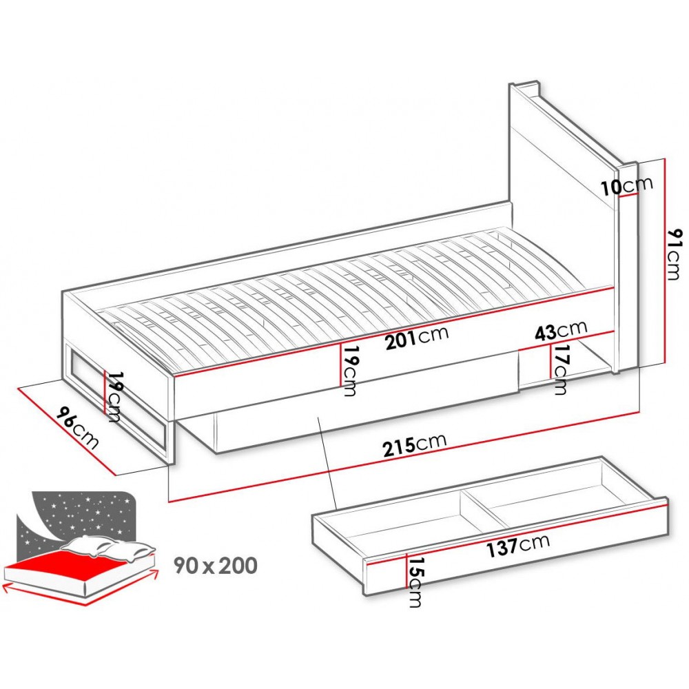 Κρεβάτι Teen Flex-90 x 200 εκ.